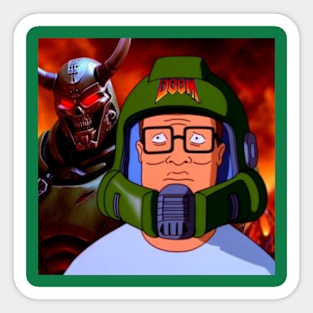 Hank Hill in Doom Sticker